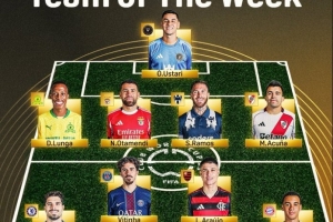 世俱杯首周最佳阵：穆西亚拉、维蒂尼亚入选，穆阿尼、拉莫斯在列